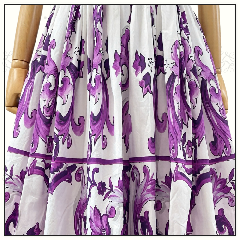 MAJOLICA COTTON POPLIN MAXI DRESS