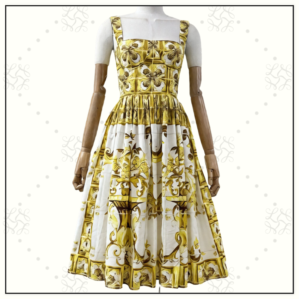 MAJOLICA COTTON POPLIN MIDI DRESS