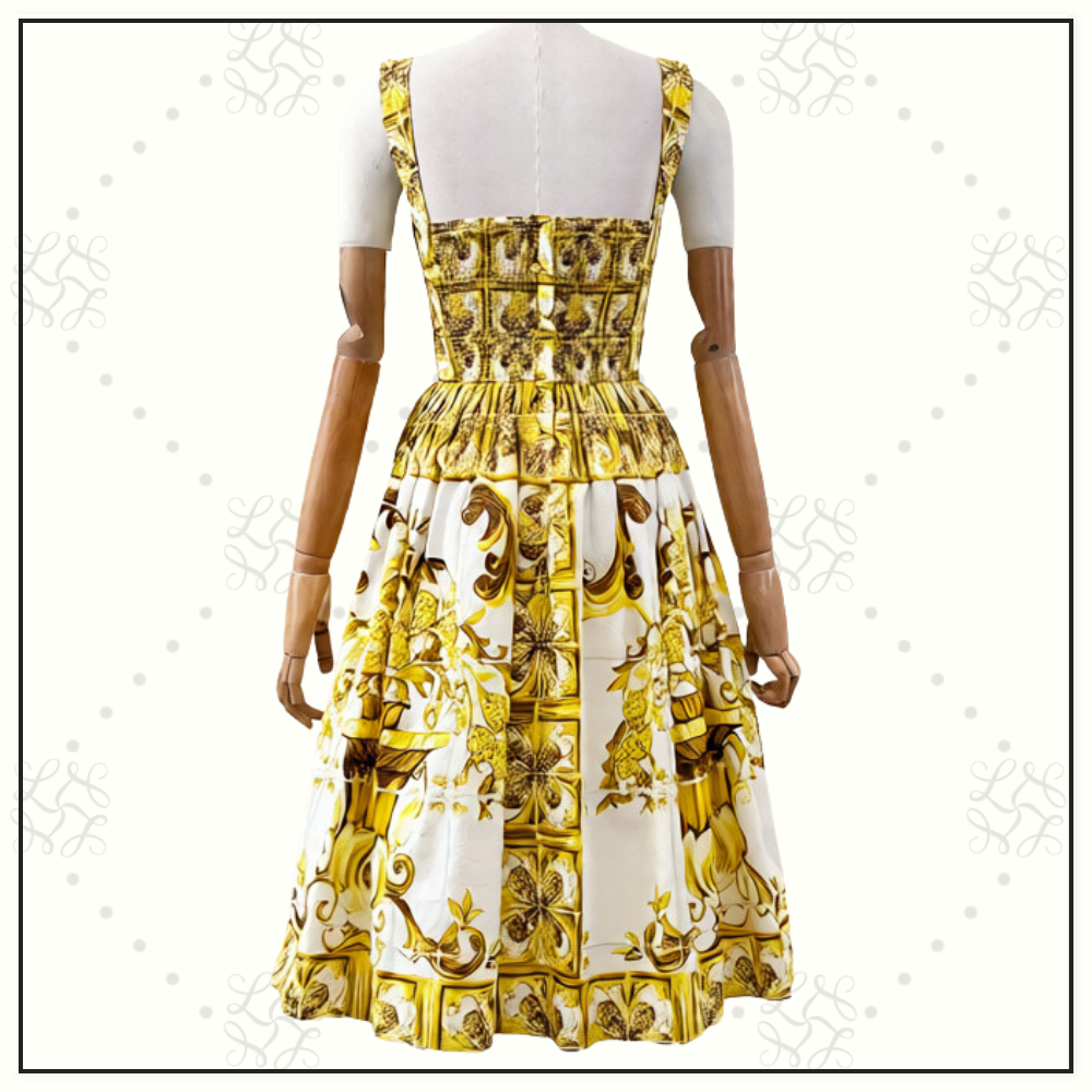 MAJOLICA COTTON POPLIN MIDI DRESS