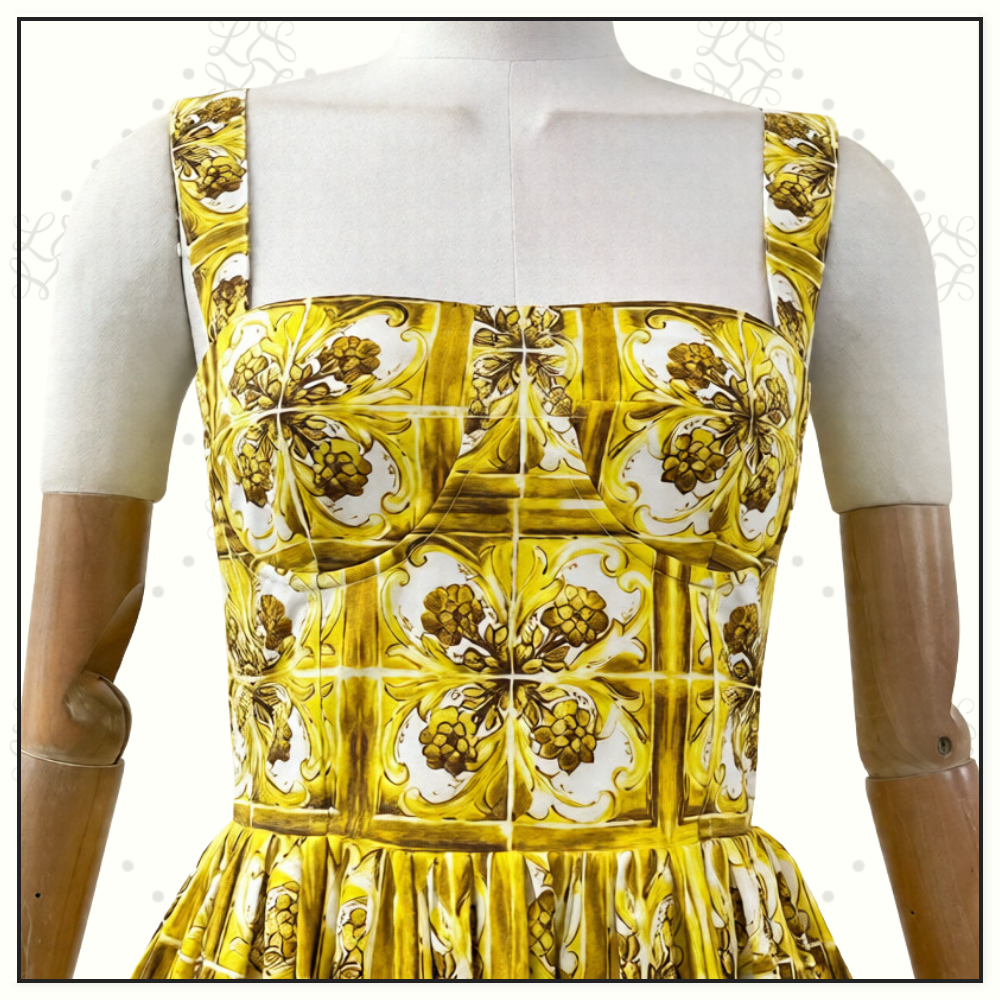 MAJOLICA COTTON POPLIN MIDI DRESS