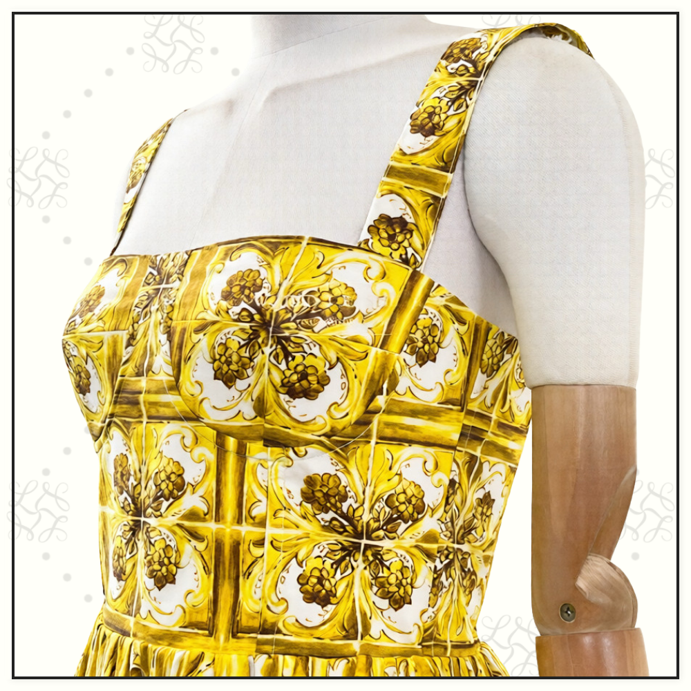 MAJOLICA COTTON POPLIN MIDI DRESS