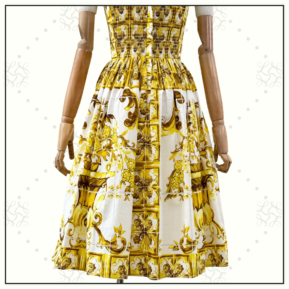 MAJOLICA COTTON POPLIN MIDI DRESS
