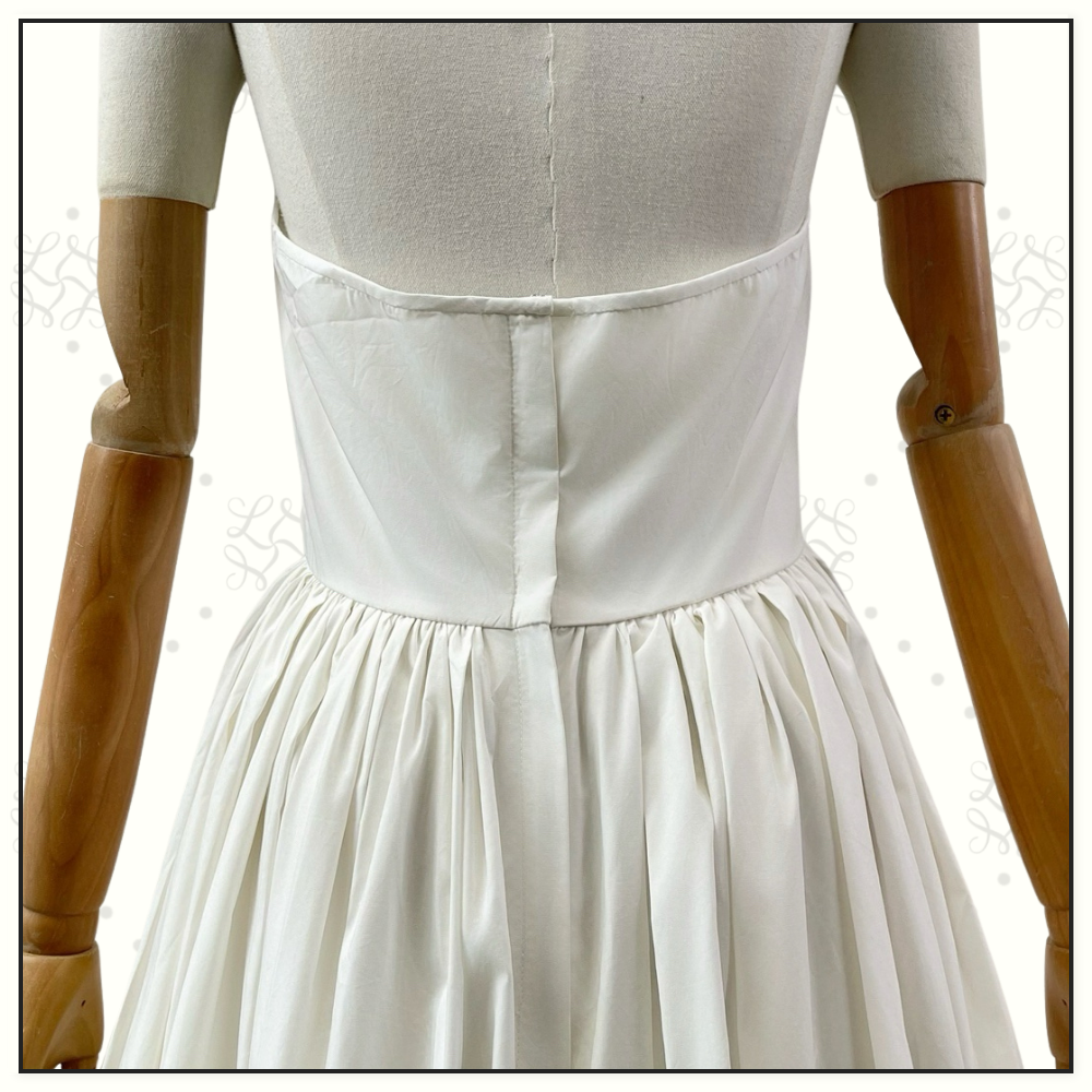 LACE SCALLOP TRIM MIDI DRESS