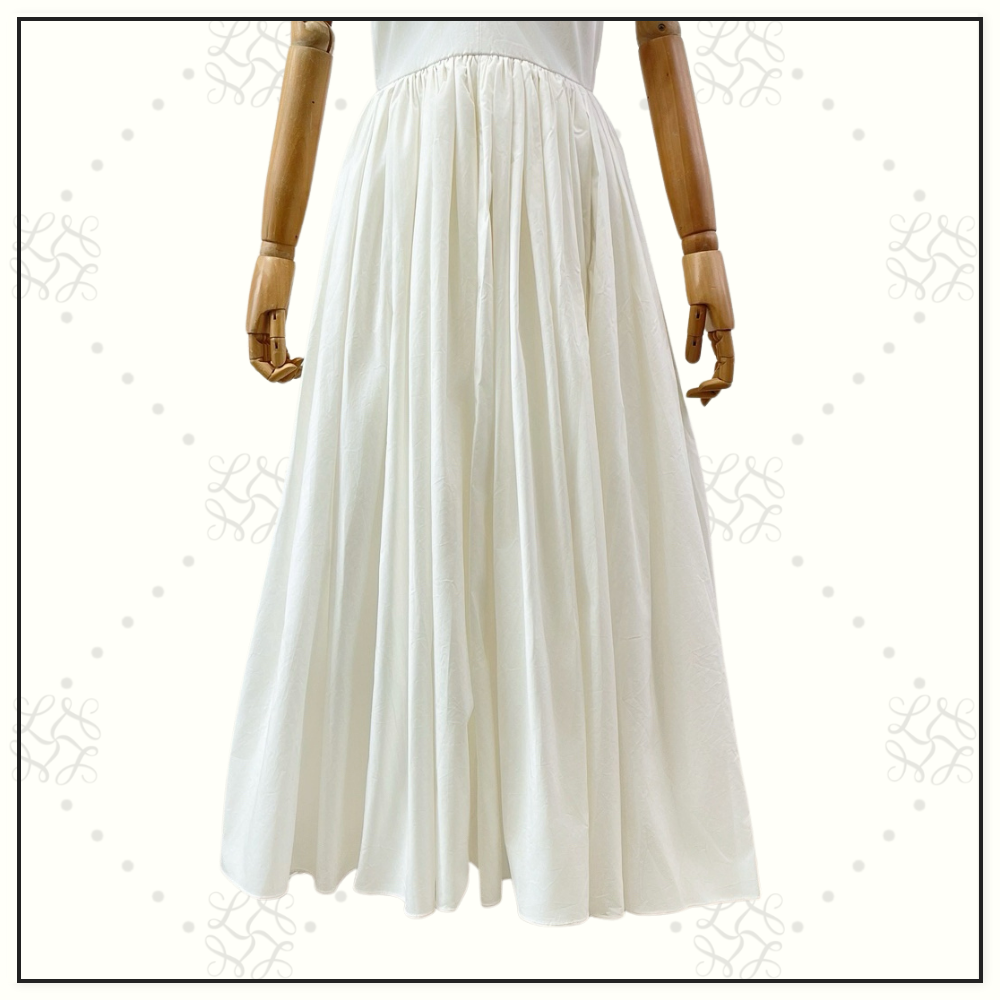 LACE SCALLOP TRIM MIDI DRESS