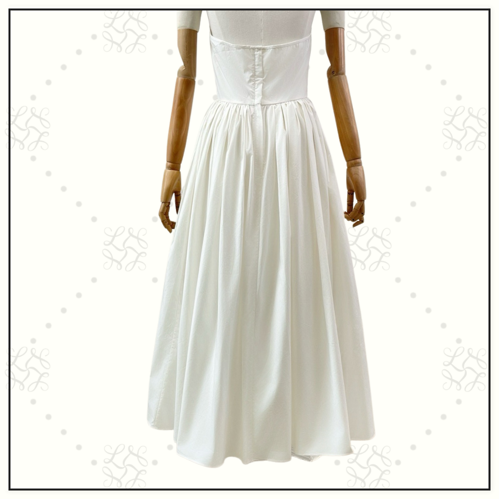 LACE SCALLOP TRIM MIDI DRESS