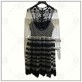 CROCHETED LACE PANELED MINI DRESS