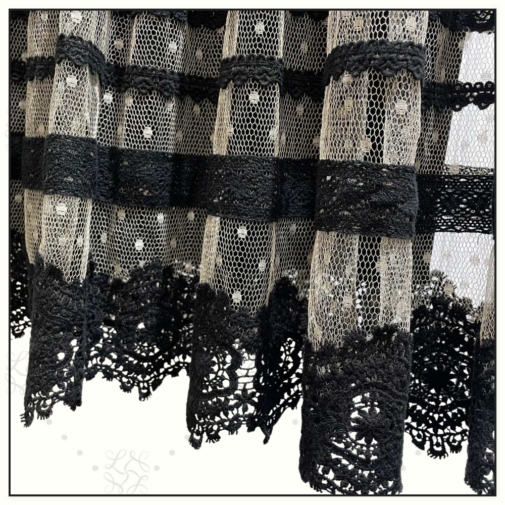 CROCHETED LACE PANELED MINI DRESS