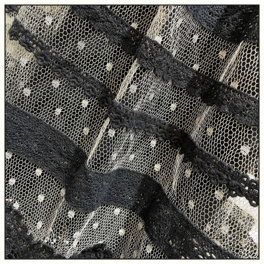 CROCHETED LACE PANELED MINI DRESS