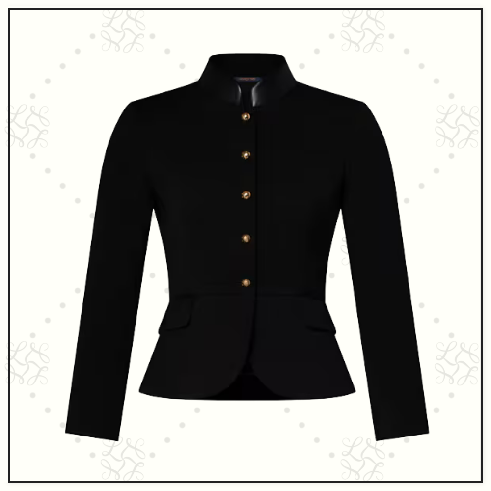 LEATHER ACCENT FITTED JACKET