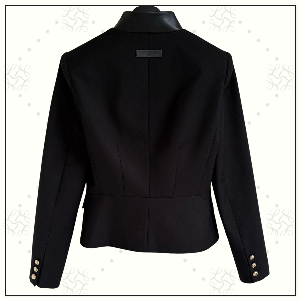 LEATHER ACCENT FITTED JACKET