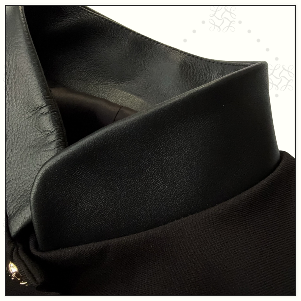 LEATHER ACCENT FITTED JACKET