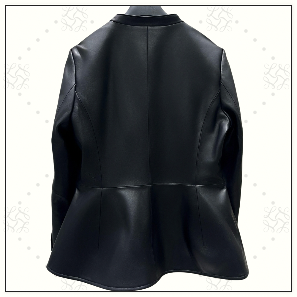 LEATHER COLLARLESS JACKET