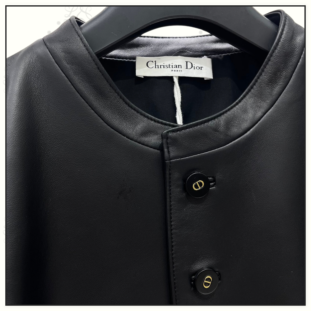 LEATHER COLLARLESS JACKET