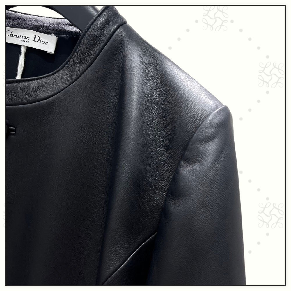 LEATHER COLLARLESS JACKET