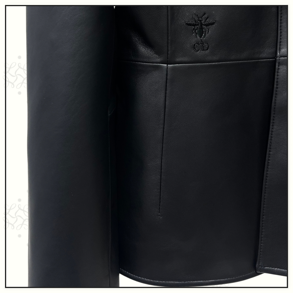 LEATHER COLLARLESS JACKET