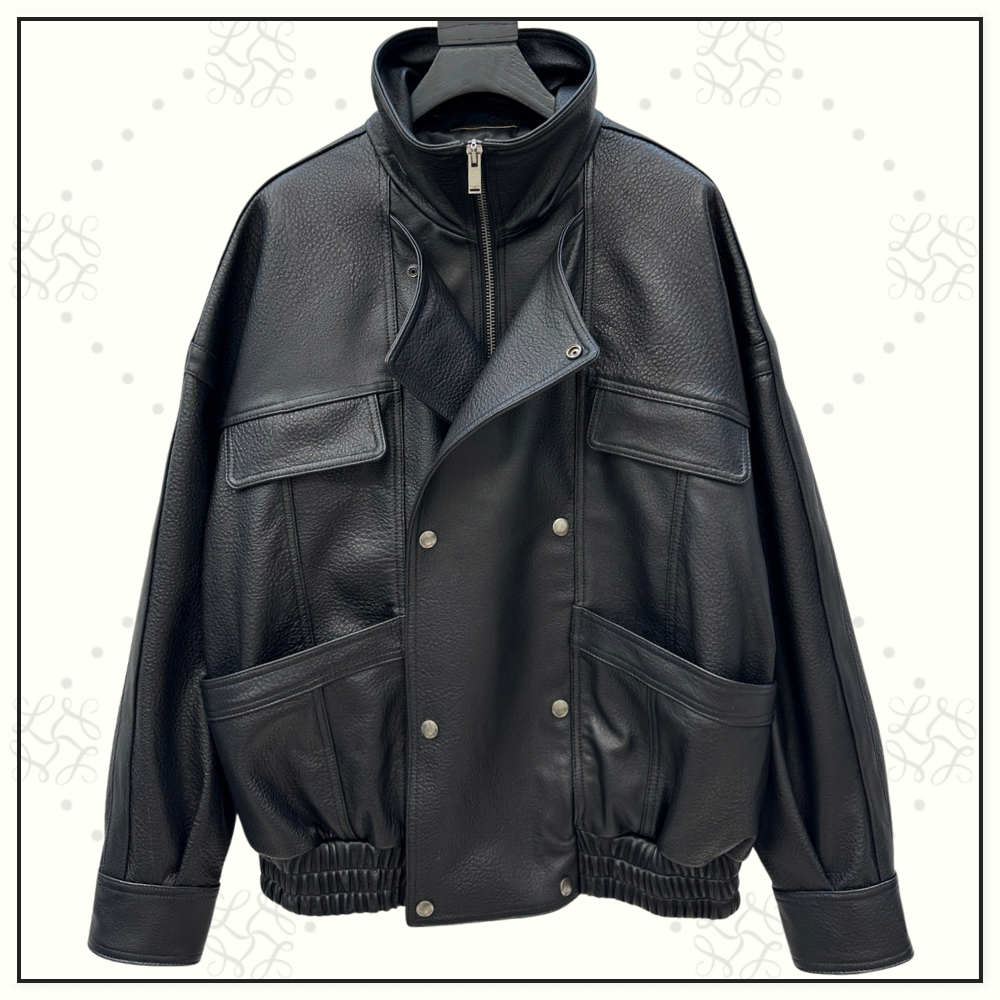 LEATHER BOMBER JACKET