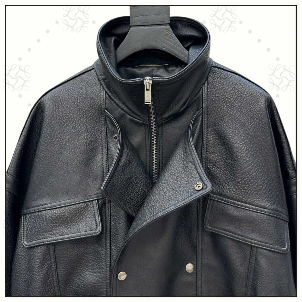 LEATHER BOMBER JACKET