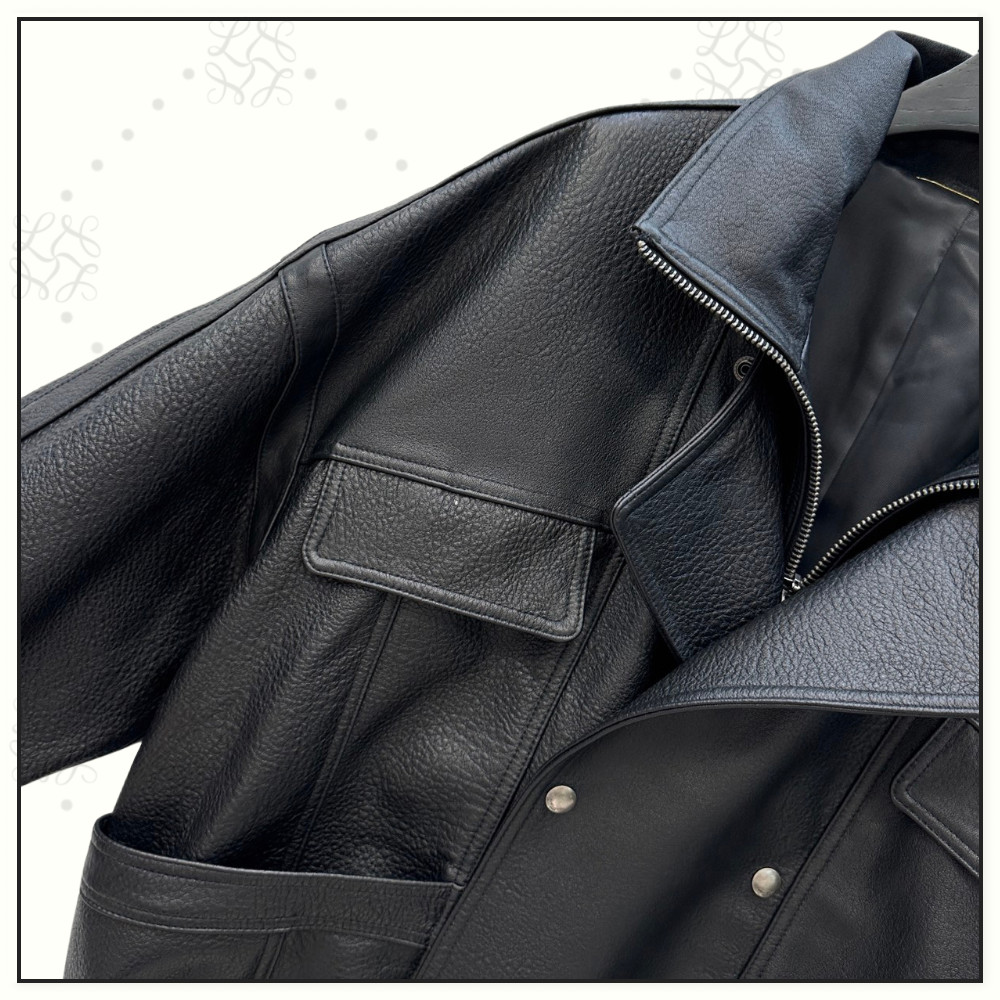 LEATHER BOMBER JACKET