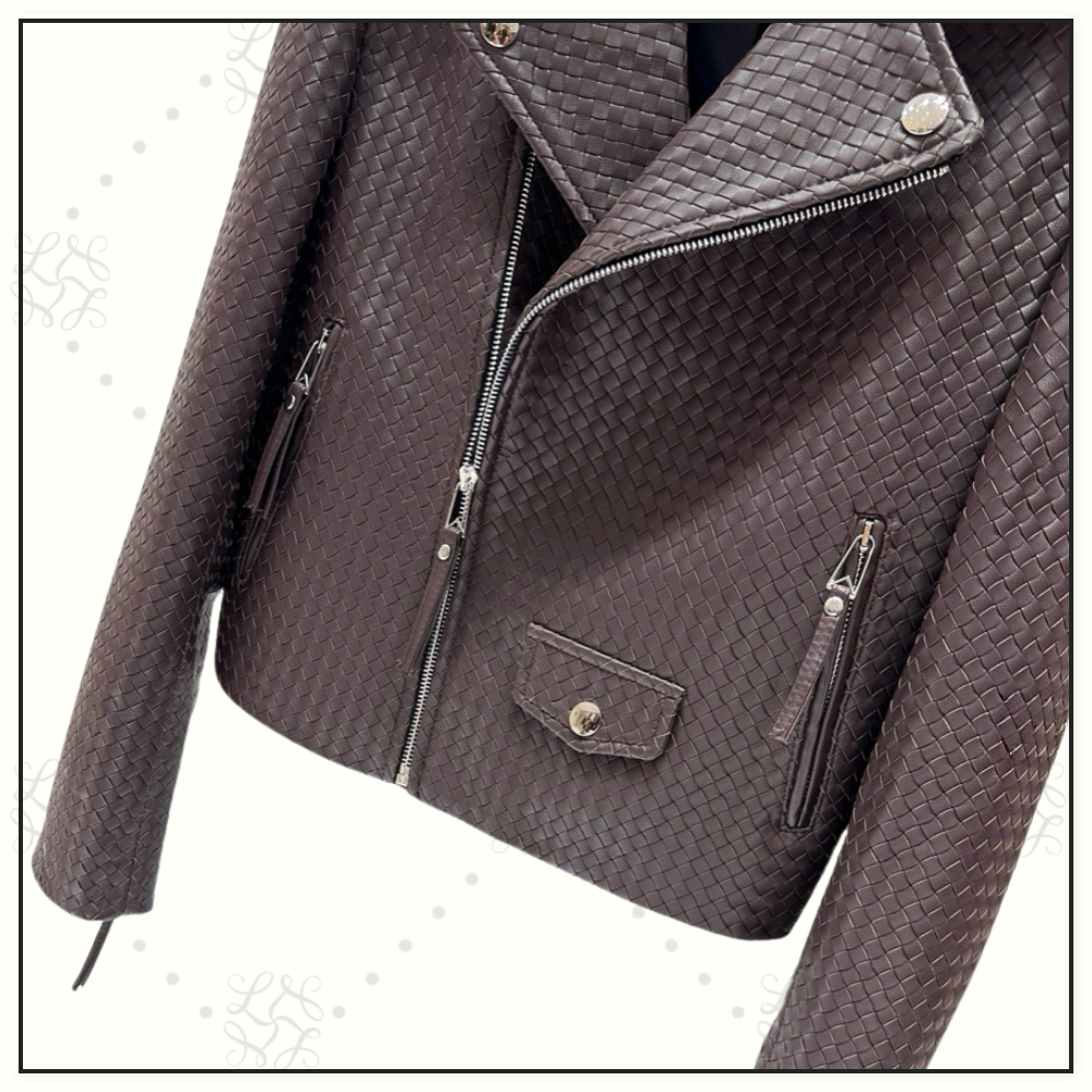 INTRECCIATO LEATHER BIKER JACKET