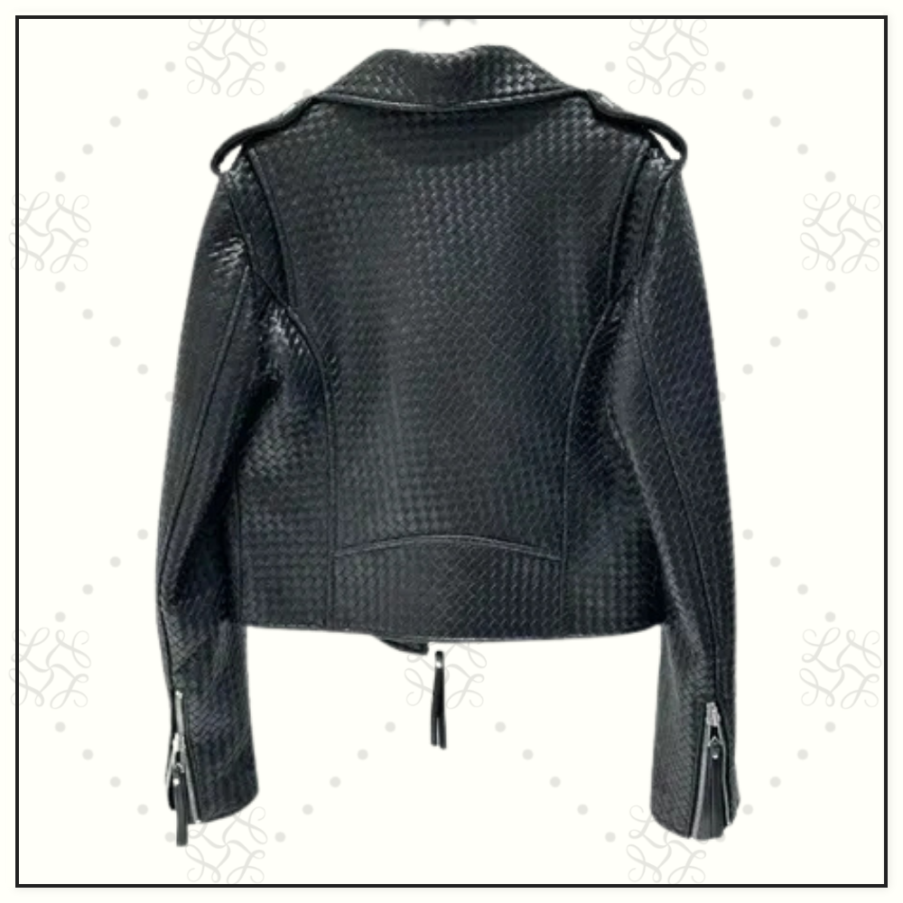 INTRECCIATO LEATHER BIKER JACKET