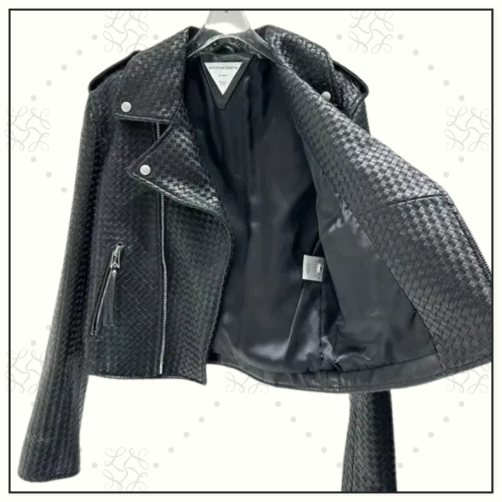 INTRECCIATO LEATHER BIKER JACKET