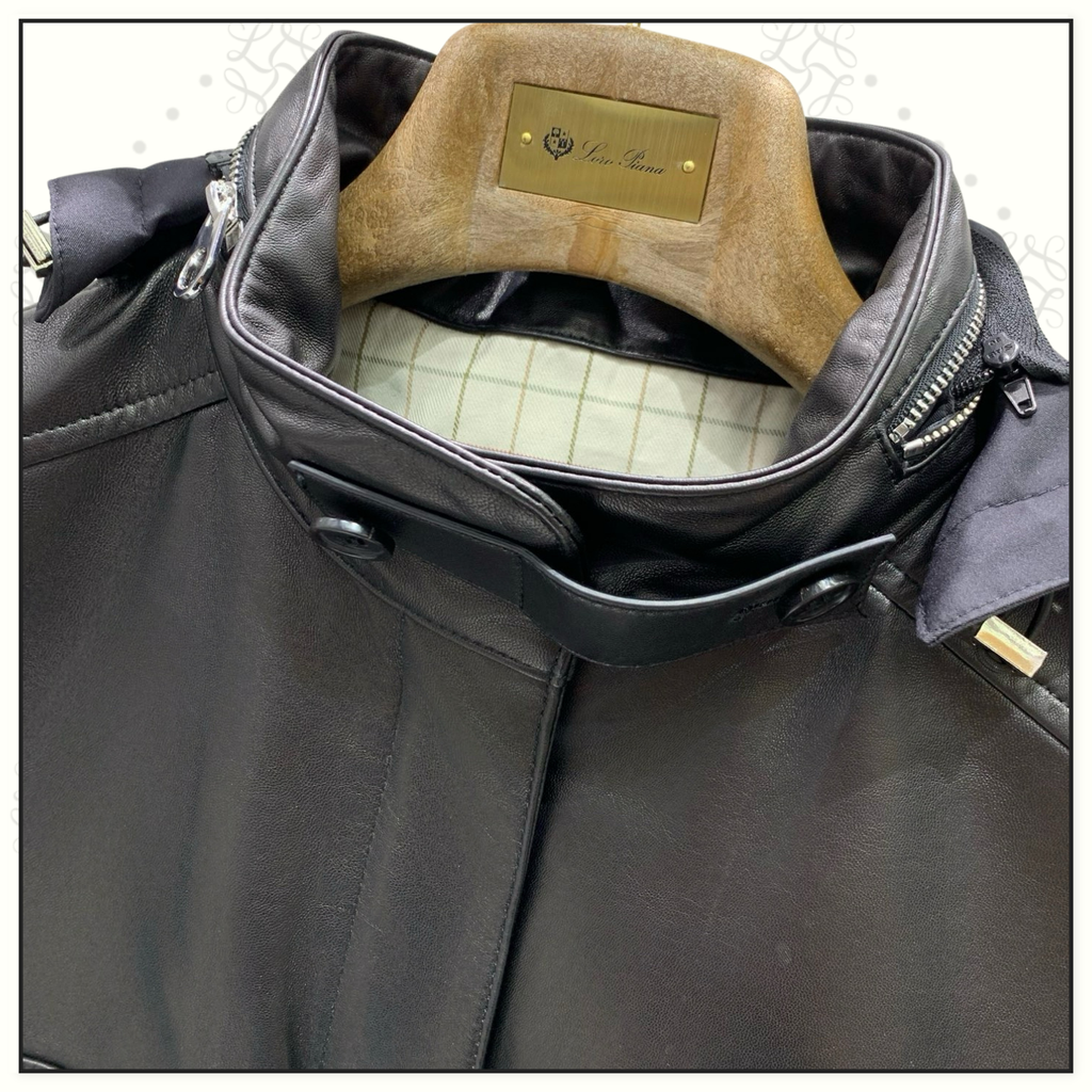 LEATHER HOODED JACKET