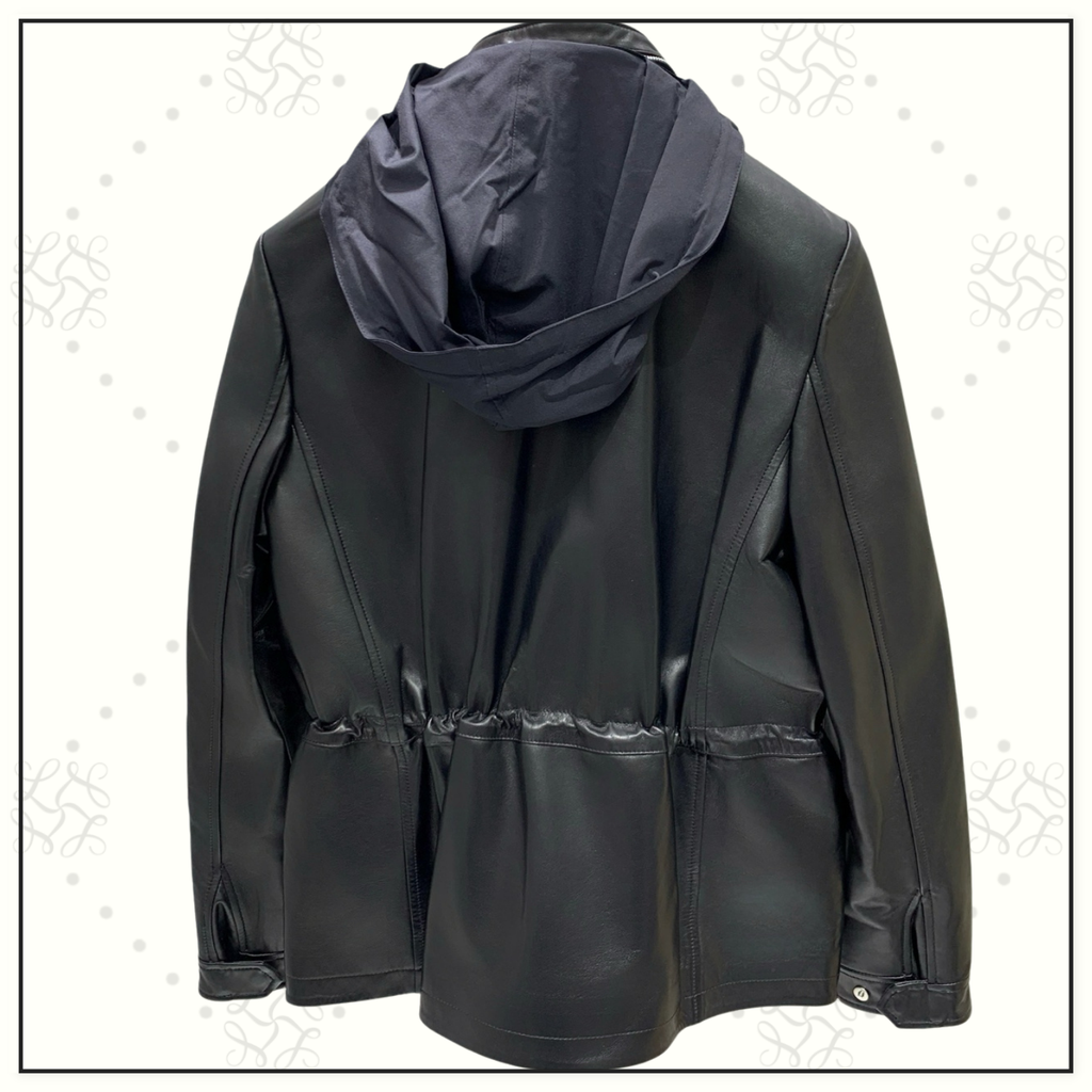 LEATHER HOODED JACKET