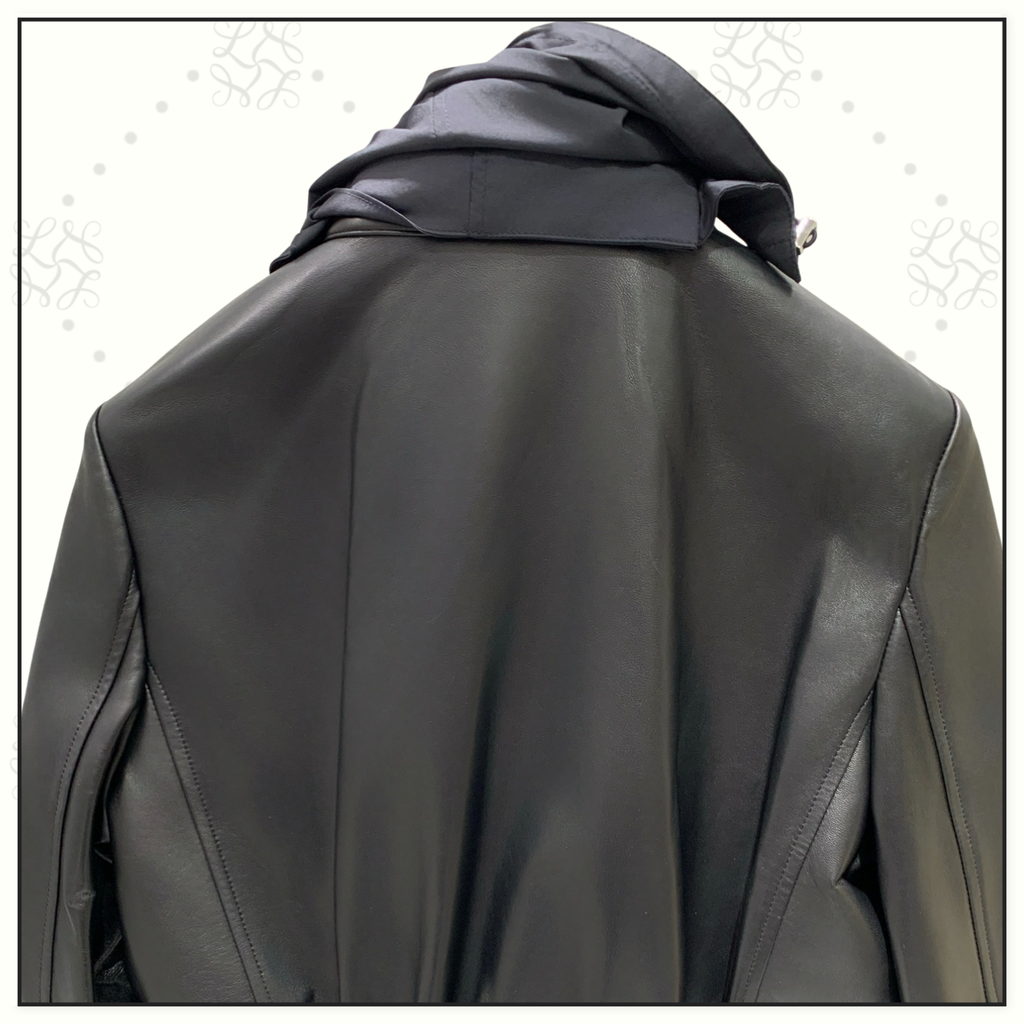 LEATHER HOODED JACKET