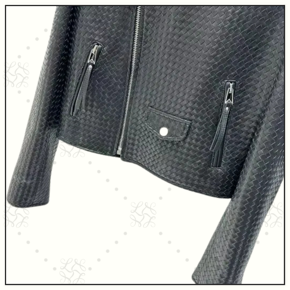 INTRECCIATO LEATHER BIKER JACKET