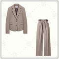 TAILORED WOOL JACKET & GATHERED WIDE LEG PANTS