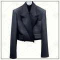 WOOL CROP TUXEDO JACKET