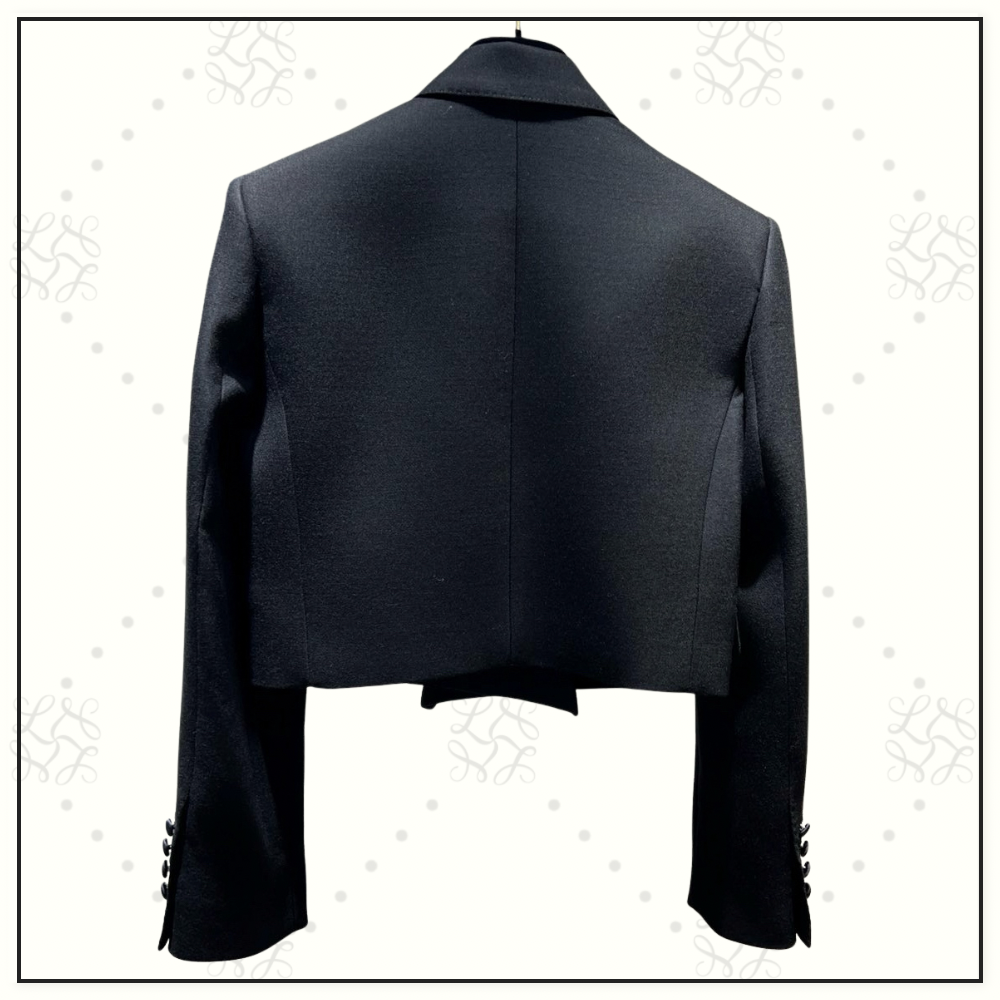 WOOL CROP TUXEDO JACKET