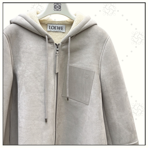 HOODED JACKET IN SHEARLING