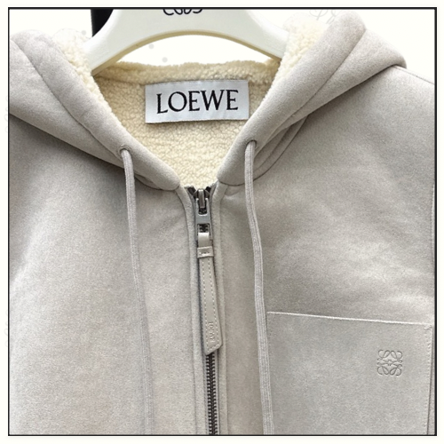 HOODED JACKET IN SHEARLING