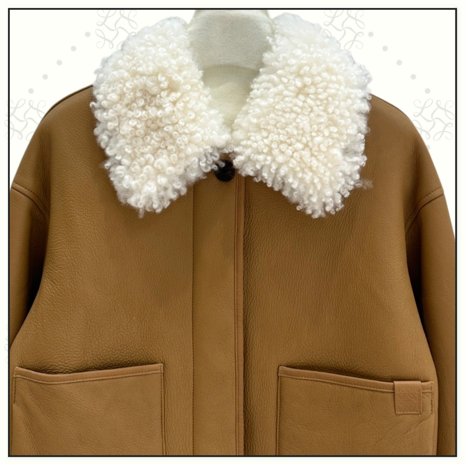 SHEARLING TRIM LEATHER JACKET
