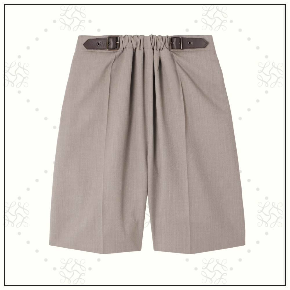 BELTED WOOL SHORTS