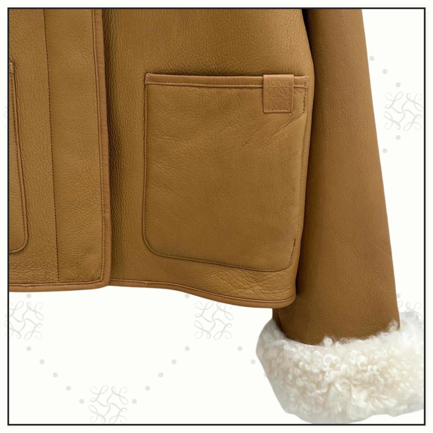 SHEARLING TRIM LEATHER JACKET