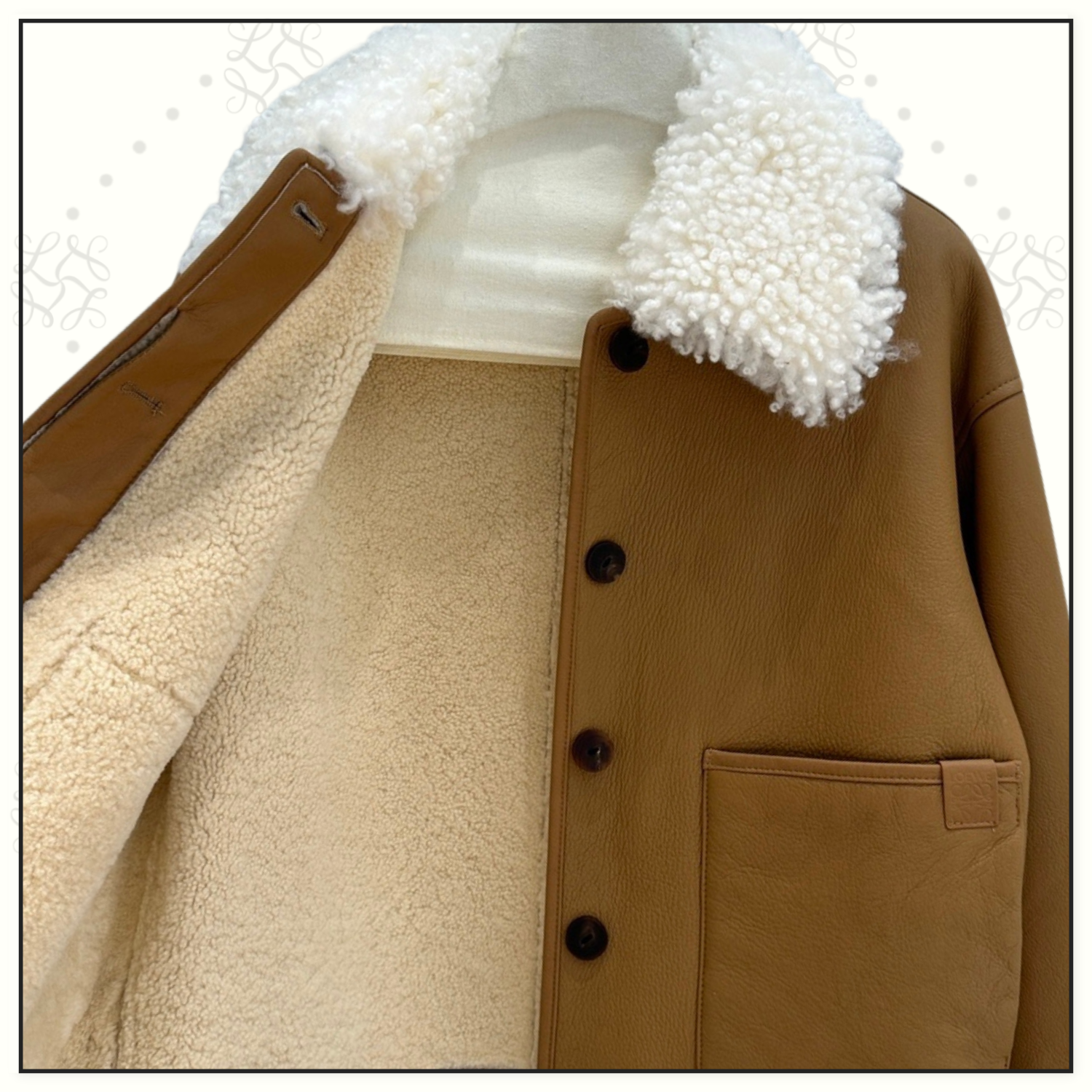 SHEARLING TRIM LEATHER JACKET
