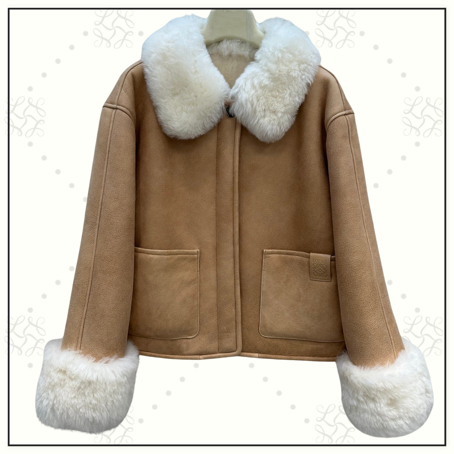 SHEARLING TRIM LEATHER JACKET