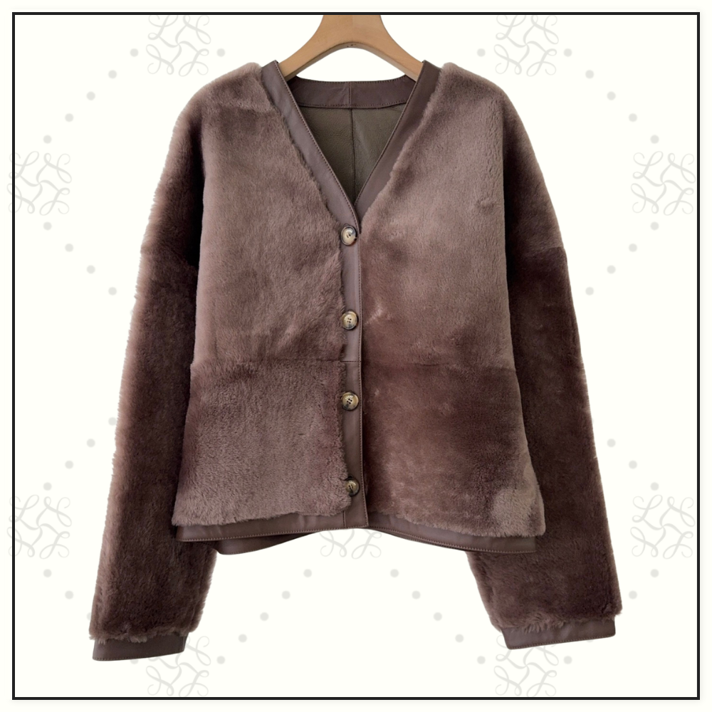 FUR COVER LEATHER JACKET