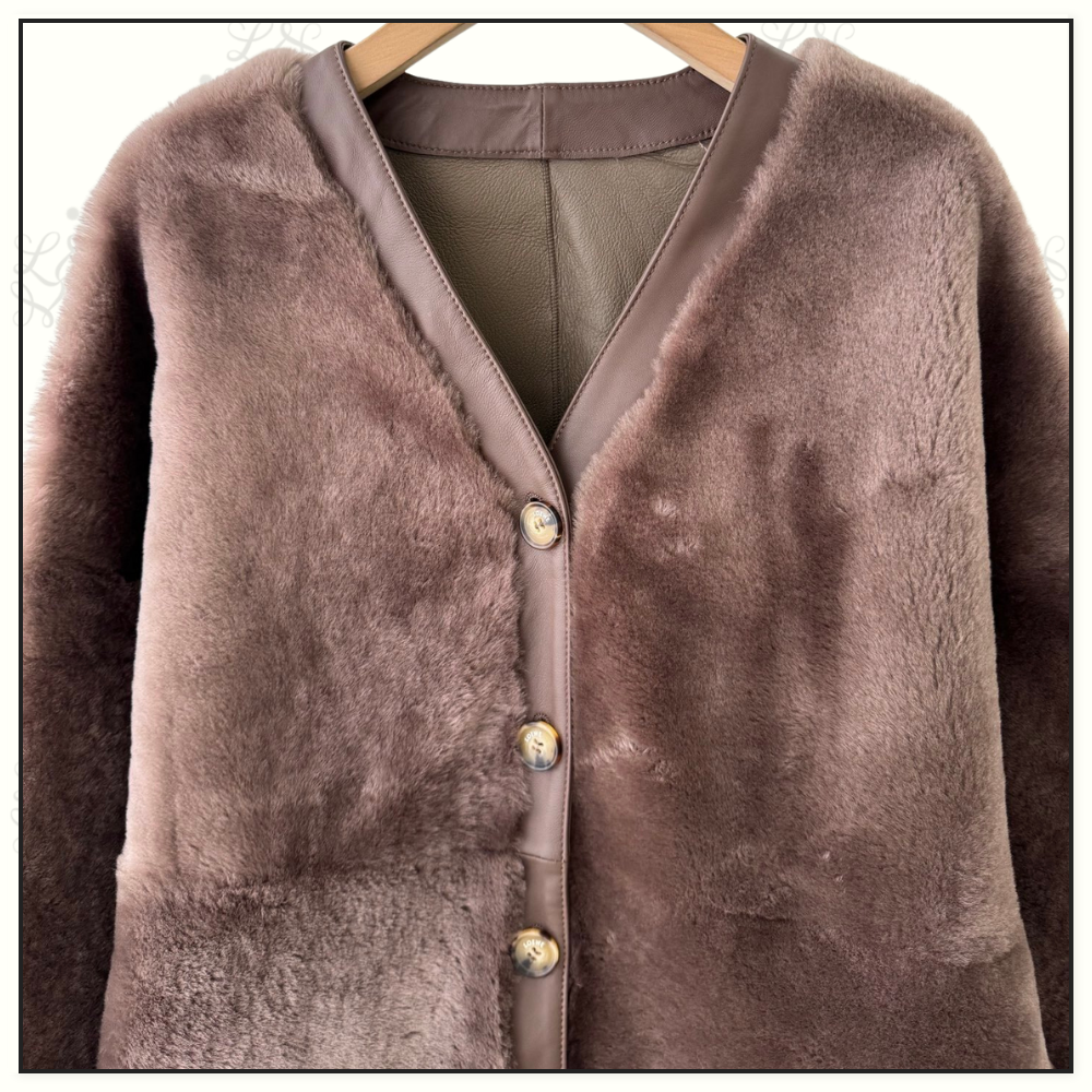 FUR COVER LEATHER JACKET