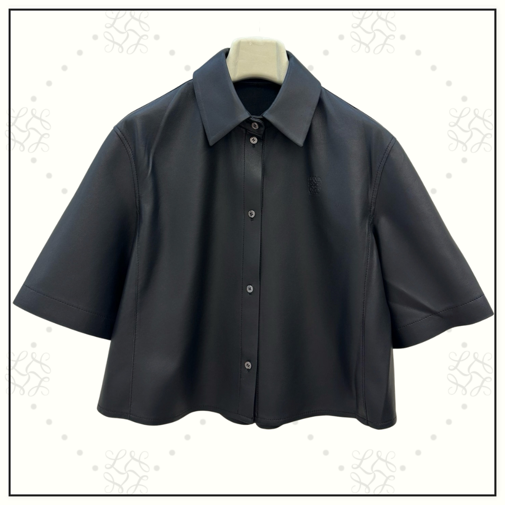 LAMBSKIN TRAPEZE SHORT SHIRT