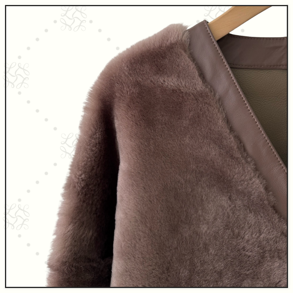 FUR COVER LEATHER JACKET