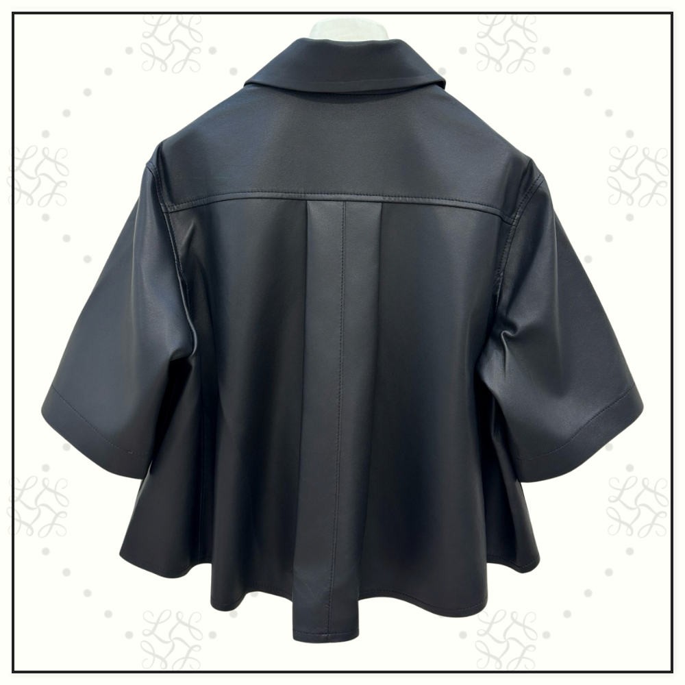 LAMBSKIN TRAPEZE SHORT SHIRT