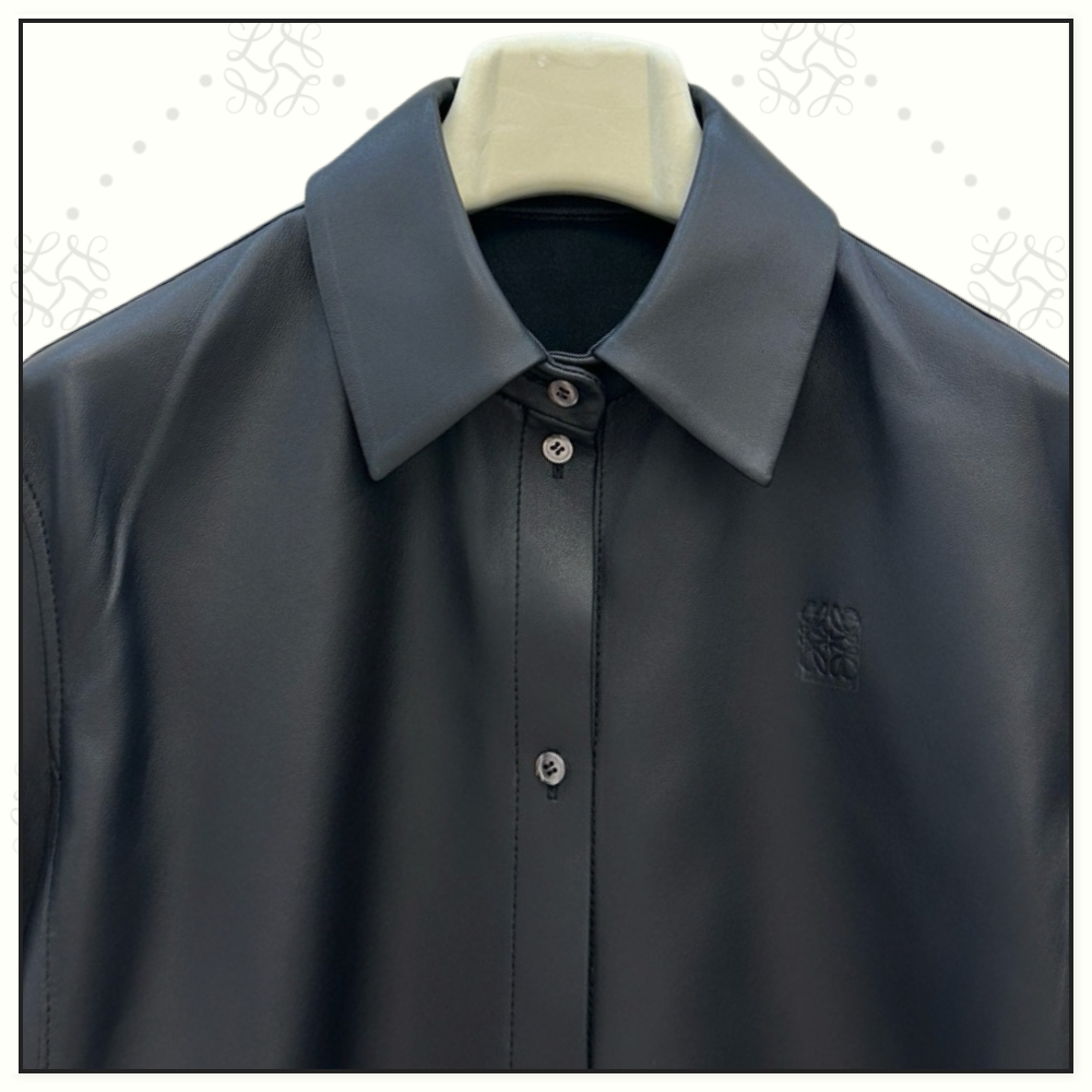 LAMBSKIN TRAPEZE SHORT SHIRT