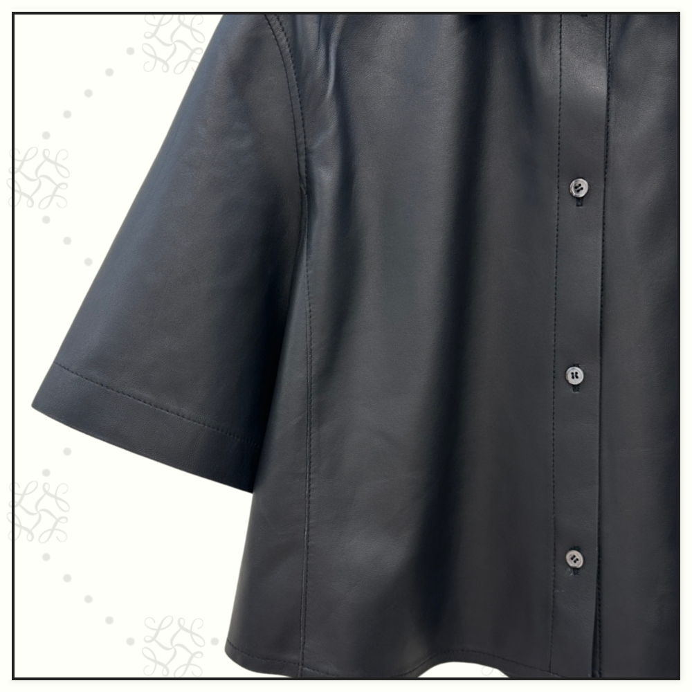 LAMBSKIN TRAPEZE SHORT SHIRT