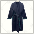 WOOL BLEND TARTAN COAT