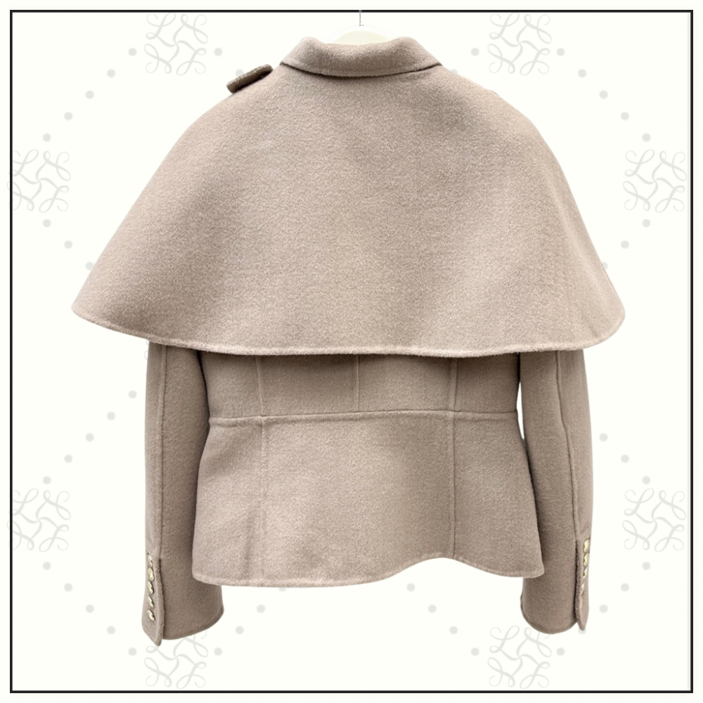 WOOL TRECH COAT WITH REMOVABLE CAPE