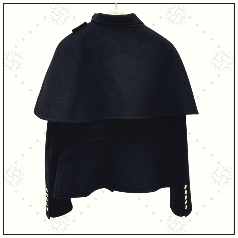 WOOL TRECH COAT WITH REMOVABLE CAPE