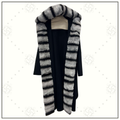CASHMERE COAT WITH REX RABBIT FUR COLLAR